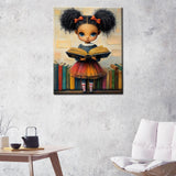 Tucocoo Black Little Girl Paint by Number for Adults, DIY Oil Painting Kits on Canvas with Brushes and Acrylic Pigment, Whimsical Fantasy Book Artwork for Home Decor Gifts 16x20 inch (Frameless) Tucocoo