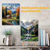 VIGEGU 4 Pack Paint by Numbers Kit for Adults with Frame,Paint by Number with Wooden Easel DIY Mountain Moon Tree Landscape Adult Paint by Number Kits for Home Decor12x16inch VIGEGU