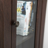 Walker Edison Alcott Classic Glass Door Fireplace Corner Entertainment Center TV Stand for TVs up to 55 Inches, 48 Inch, Espresso Walker Edison