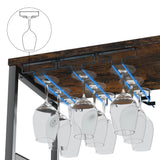 GAOMON Wine Bar Cabinet with Removable Wine Racks and 1 Drawer,Bar Cabinet with Glass Holder and Mesh Door for Liquor and Glasses (Rustic Brown) GAOMON