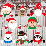 gisgfim 8 Pcs Christmas Fence Peeker Decorations Santa Claus Elk Snowman Elf Yard Peeking Art Sign Cute Christmas Winter Holiday Outdoor Fence Sign Ornament for Xmas DIY Home Garden Yard Decor gisgfim