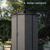 Patiowell 4' x 6' Outdoor Storage Shed with Floor, Plastic Shed Outside Resin Tool Shed with Window and Lockable Door for Backyard Garden Patio Lawn, Dark Grey (Fit-it Shed) Patiowell