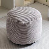 HIGOGOGO Round Stuffed Pouf Ottoman, Corduroy Poufs with Foam Chunk Filling, Furry and Fluffy Pouf Foot Stool Storage Ottoman, 20 X 15 Floor Poufs Foot Rest for Living Room, Grey HIGOGOGO