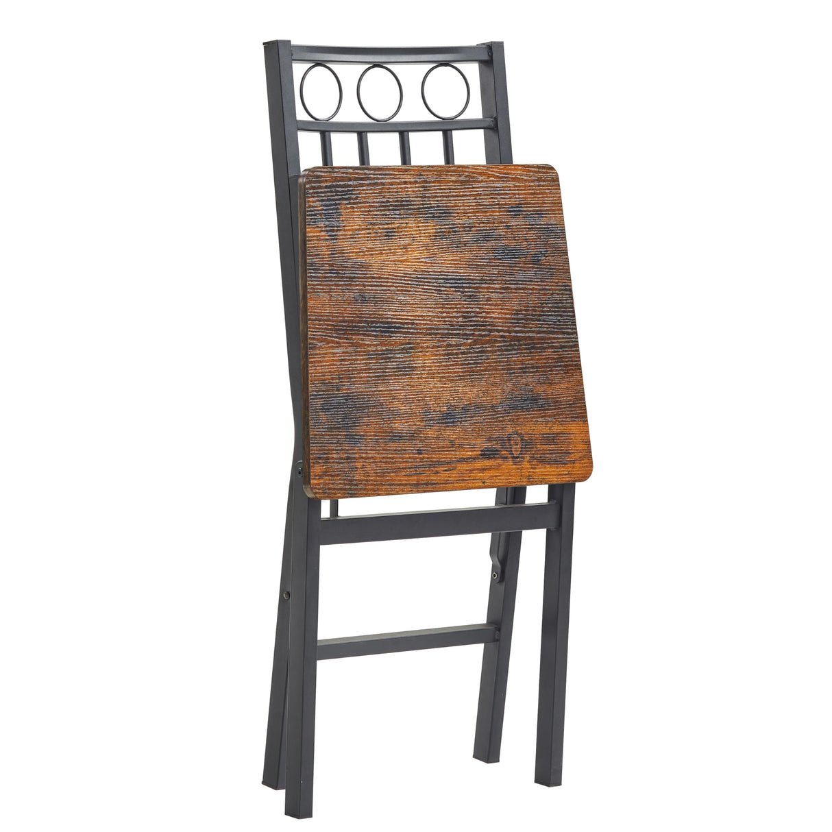 Rpuzonier Folding Dining Chairs Set of 2, Foldable Wood Kitchen Chairs with Metal Frame, Retro Folding Chair Portable and Assembled Folding Kitchen Chair for Apartment, Small Space (Set of 2) Rpuzonier