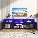 Vinctik 6&Fox Modern LED 70 inch TV Stand for 75/80 inch TV,High Glossy TV Entertainment Center with Storage Drawer,TV Stands for Living Room,APP RGB Light,Smart Modern TV Cabinet(71in Black) Vinctik 6&Fox