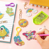 FFNIU Diamond Art for Kids, 15 Pack Diamond Art Painting Keychains, DIY Gem 5D Painting Arts and Crafts for Boys Girls Ages 6-8-12 (Garden Animals) FFNIU