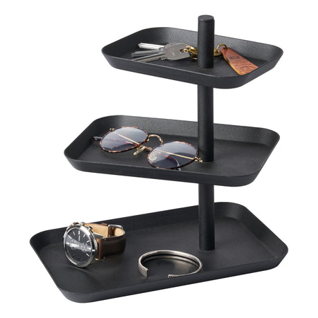 Yamazaki Home Tower 3-Tier Accessory Tray - Jewelry Holder & Storage Organizer - Steel YAMAZAKI