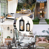 Modern Farmhouse Lantern Decor, Black Metal Decorative Hanging Candle Lanterns Ideal for Home Decor, Parties & Events, 15.1" High (No Glass Panel) SUJUN