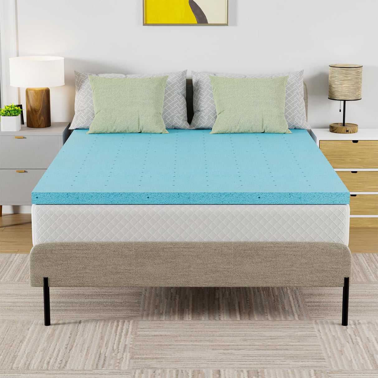 PayLessHere 2 Inch Gel Memory Foam Mattress Topper/Gel Infused Mattress Topper/CertiPUR-US Certified/Easy to Clean, (Full) PayLessHere