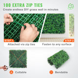 VEVOR 24PCS 20"x20" Artificial Boxwood Panels,Boxwood Hedge Wall Panels,Artificial Grass Backdrop Wall 1.6", Privacy Hedge Screen UV Protected for Outdoor Indoor Garden Fence Backyard VEVOR