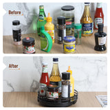 BAMBOO LAND- Lazy Susan Turntable Organizer, 9", Black, Lazy Susan for Table Top, Wooden Lazy Susan, Wood Lazy Susan, Lazy Susan for Dining Table, Black Lazy Susan, Table Lazy Susan Wood BAMBOO LAND