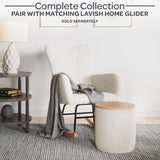 Lavish Home Storage Ottoman - Teddy Fabric Upholstered Ottoman with Wood Top for Living Room, Dorm, or Apartment - Ottomans with Storage (Cream) Lavish Home