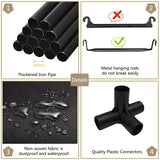 SORCEDAS Portable Wardrobe Closet Storage Organizer Metal Hanging Rack Non-Woven Fabric (Black, 51 Inch) SORCEDAS