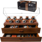 Holme & Hadfield Premium 17-Slot Wooden Watch Display Case – Extra Large Handcrafted Men’s Watch Box with Two Drawers – Father’s Day Gift for Crazy Collectors – Luxury Built to Last Holme & Hadfield