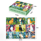 300 Piece Puzzle for Adults-Cats and Flowers | Recycled Cardboard Jigsaw Puzzles 300 Pieces | Challenging Family Activity Great Gift Idea for Family Friends | Difficult Puzzles Size 20.5X 15 inches Edsjegn