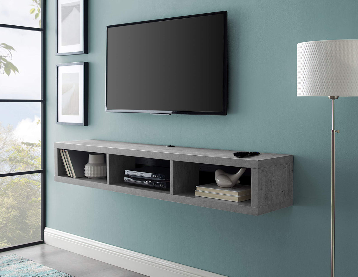 Martin Furniture Floating Tv Console, 60", Stone Gray Martin Furniture