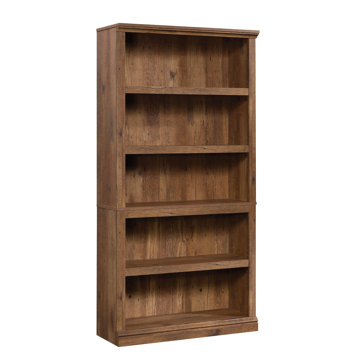 Sauder Vintage Oak 5-Shelf Bookcase for Stylish Storage Solutions Sauder