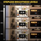 LVSOMT Home Office Desk with Hutch, Modern Computer Gaming Desk with LED Lights & Power Outlets, White Study Table with Storage Shelves, Teen Writing Desk for Bedroom, 40'' W LVSOMT