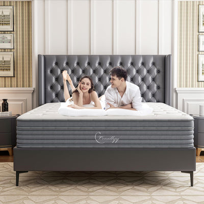 Looallyy 12 inch Queen Mattress, Mixed Memory Foam Box Mattress, Independent Bagged Spring, Sports Isolation, deep Sleep