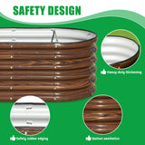 SnugNiture 3 Pcs 4x2x1.5ft Raised Garden Bed Outdoor, 17" Tall Galvanized Metal Planter Box, Raised Garden Bed Kit for Planting Vegetables Plants Fruits, Brown SnugNiture