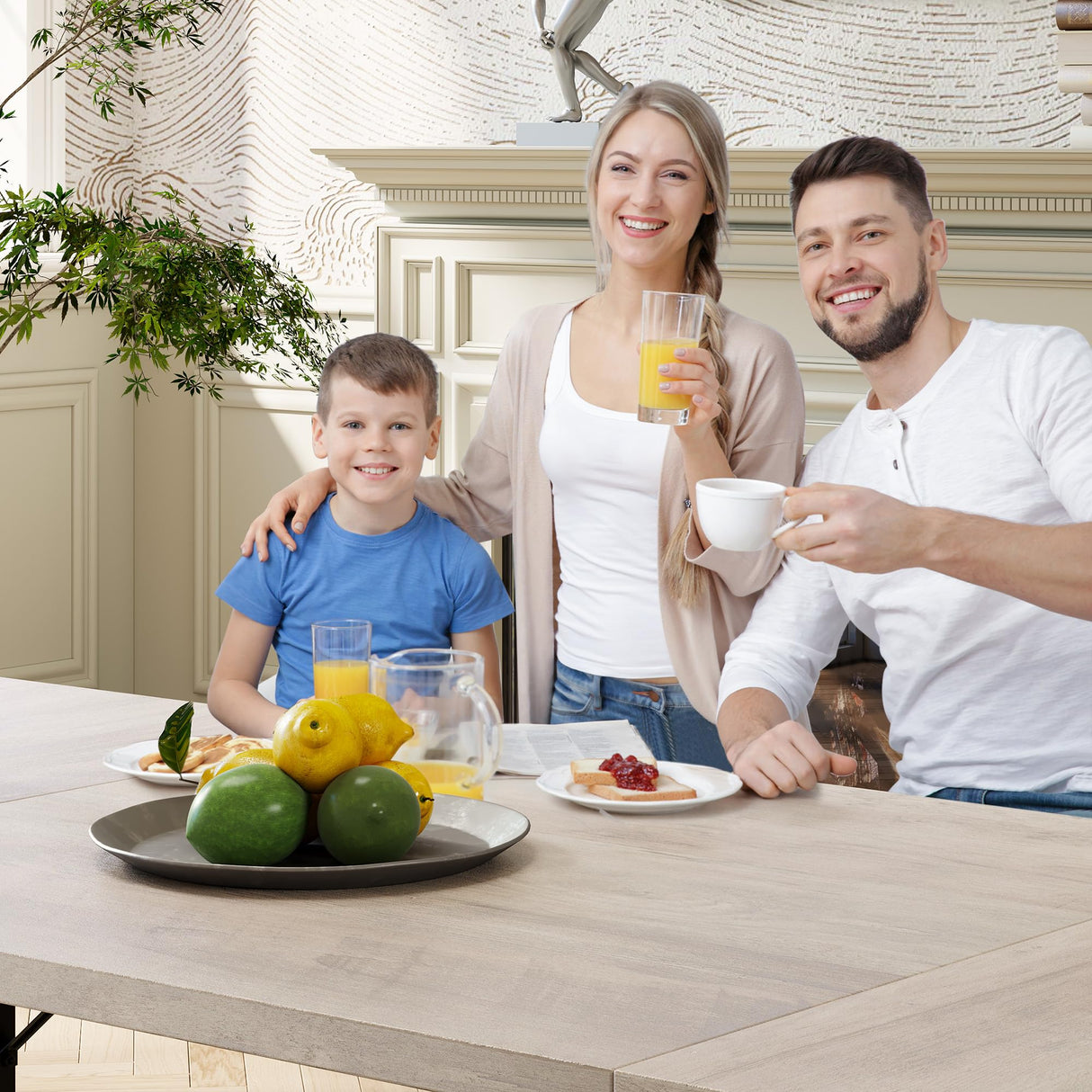 IDEALHOUSE Dining Table, Rectangular Wooden Kitchen Table for 6 70.87”, Vintage Design, Industrial Farmhouse Kitchen Sets for Dining Room, Home Office, Living Room, Easy Assembly, Gray IDEALHOUSE