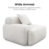 LIKIMIO 118" Modern L-Shaped Modular Sectional Sofa for Living Room, Corduroy Upholstery Beige, Oversized 3-Seater Couch with Deep Seat and Movable Ottoman – No Assembly LIKIMIO