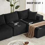 108” Modular Sectional Sofa, Cloud Sectional Couch with Deep Seat, Modern Modular L-Shape Sofa Couch with Chaise,Upholstered Couches for Living Room Bedroom (Black, Right Facing Chaise) Weture