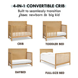 DaVinci Margot 4-in-1 Convertible Crib in Honey GREENGUARD Gold Certified DaVinci