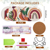 Temlum 6 Pcs Diamond Painting Coasters with Holder, Abstract Plants Coasters Diamond Art Kits for Beginners, Adults Small Diamond Painting Kit Art Craft Supplies Temlum