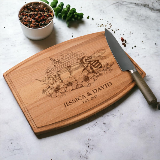 Custom Cutting Board for Kitchen – Personalized Wooden Cutting Boards for Kitchen Countertop, Engraved Bamboo Walnut Chestnut Chopping Boards, - WoodArtSupply