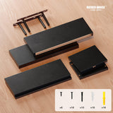 RICHER HOUSE Black Floating Shelves Set of 3, Modern Bathroom Shelves Wall Mounted Shelves for Wall Decor, Over Toilet Black Wall Shelves for Bathroom Bedroom, Living Room, Kitchen - Black RICHER HOUSE