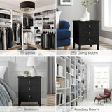OCANDO Fluted Black Nightstand 19", 3 Drawers Night Stand, Bed Side End Table for Small Living Room, Modern Bedroom Storage Cabinet OCANDO