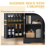 MAIBH 54" Buffet Cabinet with Drawer, Modern Kitchen Pantry Sideboard Storage Cabinets with 4 Doors and Adjustive Shelves, Coffee Bar Cabinet Buffet Table with Large Storage for Living Room (Black) MAIBH