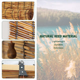 Outdoor Bamboo Roller Shades Blinds for Patio Waterproof Privacy Bamboo Roll Up Shade 70% Blackout Bamboo Blinds for Garden Porch Anti-UV Custom 20 26 38 46 62 70 72 79" Easy to Install Bamboo Curtain WQbhryllya