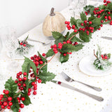 DearHouse 6FT Red Berry Christmas Garland, Flexible Artificial Berry Garland for Indoor Outdoor Home Fireplace Decoration for Winter Christmas Holiday New Year Decor DearHouse