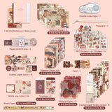 Scrapbook Photo Album Supplies Kit with Tweezers and Glue Tape – Vintage Aesthetic Junk Journaling Set, Scrapbooking Paper, Sticker Pack, Notebook, Stationery Kit, Gift for Adults Teens (Mushroom) imoon