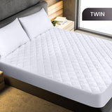 Utopia Bedding Quilted Fitted Mattress Pad, Twin Size, Elastic Fitted Mattress Topper Protector and Cover Stretches up to 16 Inches Deep, Machine Washable (White) Utopia Bedding
