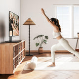 5Rcom Universal Swivel TV Stand for 27-60 inch Curved/Flat Screen TVs, Table Top TV Base Replacement Holds up to 88 lbs, Height Adjustable TV Stand Mount with Tempered Glass Base, MAX VESA 400x400mm 5Rcom