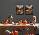 Halloween Whimsical Ghost Paint by Number Kit, 12x16inch Floral Meadow & Forest Moonlit Scenes DIY Painting for Adults and Kids, Halloween Autumn Art Craft Supplies Frameless Generic