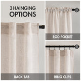 MIULEE Natural White Linen Curtains 84 Inch Long for Bedroom Living Room, Soft Thick Linen Textured Window Drapes Semi Sheer Light Filtering Rod Pocket Back Tab Neutral Farmhouse Cream Ivory 2 Panels MIULEE