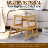 COSYLAND Kids Kitchen Step Stool，Toddler Standing Tower with CPC Certification, Removable Anti-Drop Railing Safety Rail Enjoys Unique Patented Design A Anti-tip Structure More Stable, Natural Bamboo COSYLAND
