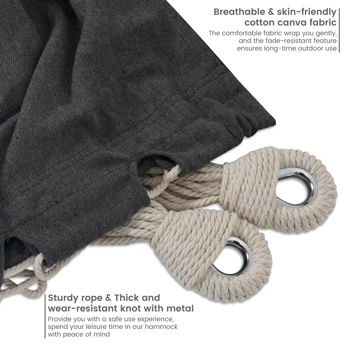 Lazy Daze Hammocks Double Hammock with 9ft Space-Saving Steel Stand Includes Portable Carrying Case, 450 Pounds Capacity (Dark Grey) Lazy Daze Hammocks