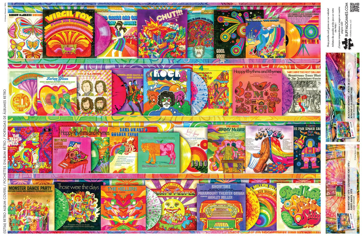 Buffalo Games - Aimee Stewart - Retro Album Covers - 1000 Piece Jigsaw Puzzle for Adults -Challenging Puzzle Perfect for Game Nights - Finished Size is 26.75 x 19.75 Buffalo Games