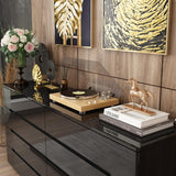 Homsee Large 8 Drawer Double Dresser with LED Light, Modern Dresser Chest of Drawers with High Gloss Surface for Bedroom, Black (63”W x 15.7”D x 30.9”H) Homsee