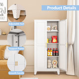 RISTERN White Metal Storage Cabinet, 48" Steel Cabinets for Home Office, Kitchen Pantry Storage Cabinet with Doors and 3 Adjustable Shelves, for Office, Home, Garage, School RISTERN