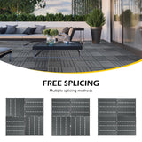Dyna-Living 60 sq. ft Plastic Interlocking Deck Tiles, 60 Pack, 12"x12" Indoor Outdoor Waterproof Patio Floor Decking Tiles for Balcony, Backyard, Garden & Poolside, All Weather Use, Dark Grey Dyna-Living