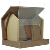 DutchCrafters Poly Hanging Hopper Bird Feeder, Large Hanging Bird Feeder for Outside, Outdoors - Amish American Made (Tudor Brown & Weatherwood) DutchCrafters