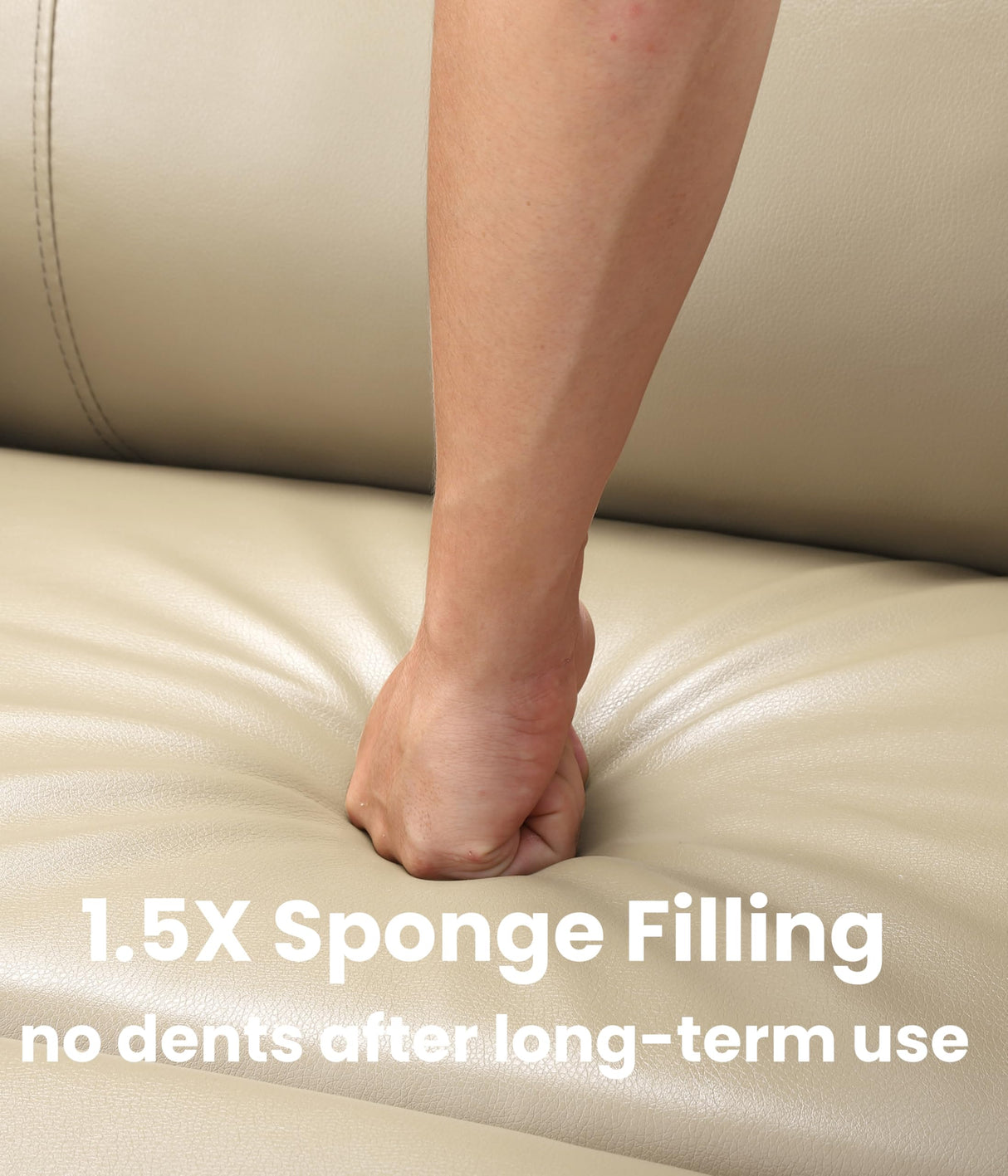 Garvee 27'' Oversized Recliner, Manual Recliner Chair for Adults, PU Leather Single Sofa with Extra Width, for Nursery, Living Room, and Bedroom, Creamy Garvee