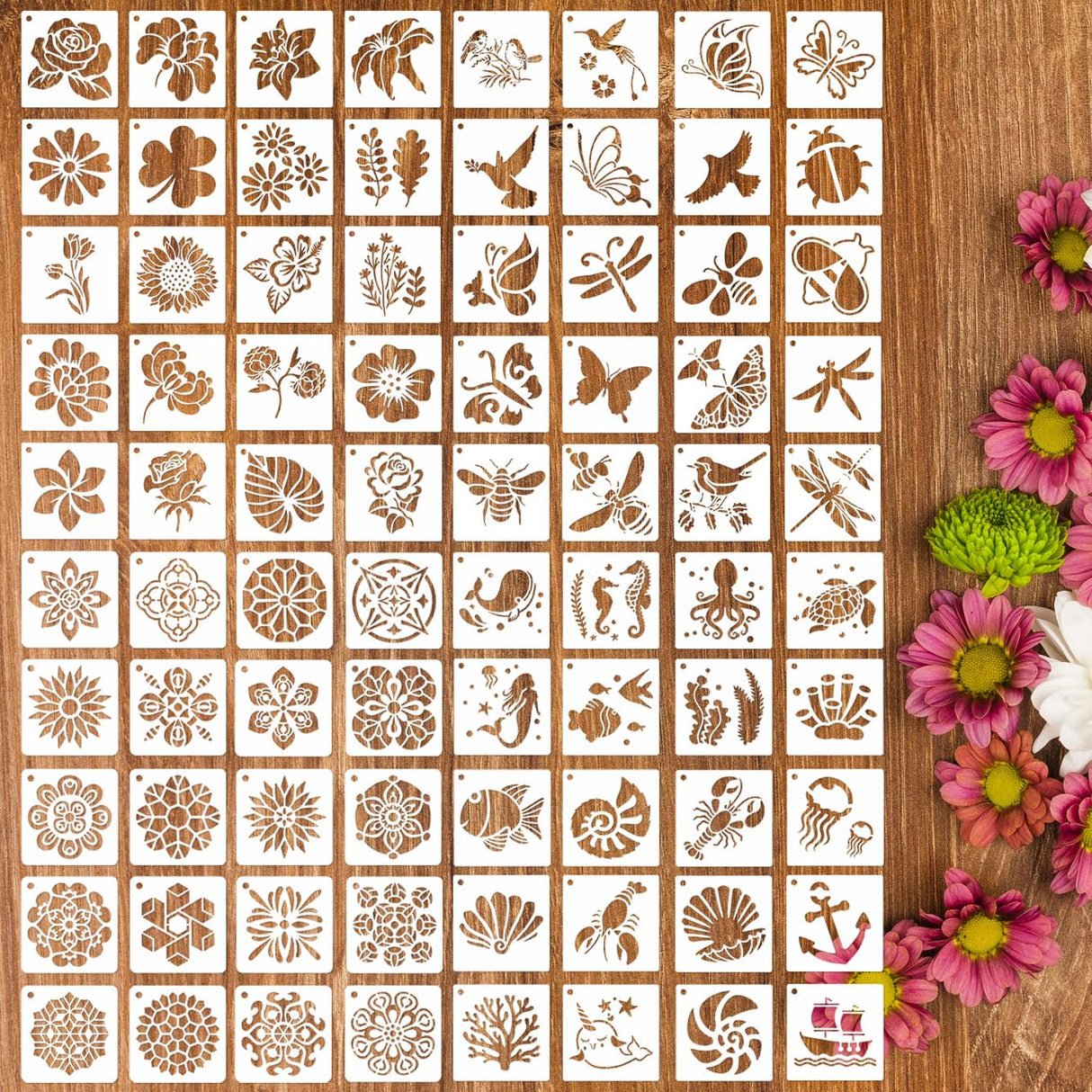 Felixcraft Stencils for Painting, 80PCS 3 Inch Plastic Small Stencils for Crafts Reusable, Rock Painting Stencils, Various Painting Stencils for Home Decor & DIY Projects Felixcraft