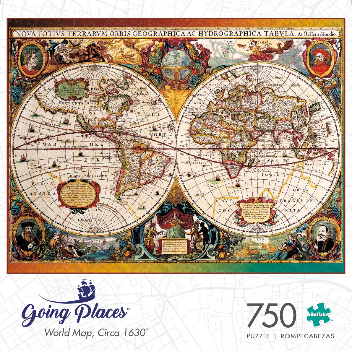 Buffalo Games - World Map, Circa 1630-750 Piece Jigsaw Puzzle for Adults -Challenging Puzzle Perfect for Game Nights - Finished Size is 24.00 x 18.00 Buffalo Games